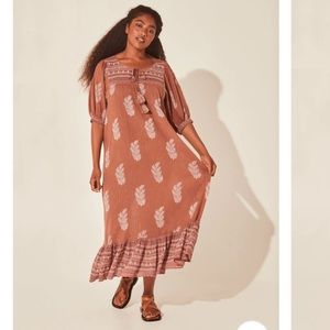 NWT Daughters of India Mishka Maxi Dress - Hazelnut, Size Small